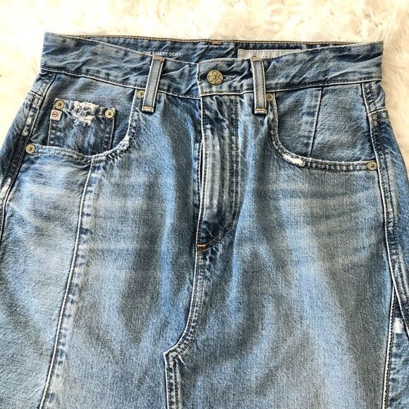 ADRIANO GOLDSHMIED HIGH RISE EMERY DENIM SKIRT s27 - Picture 3 of 13